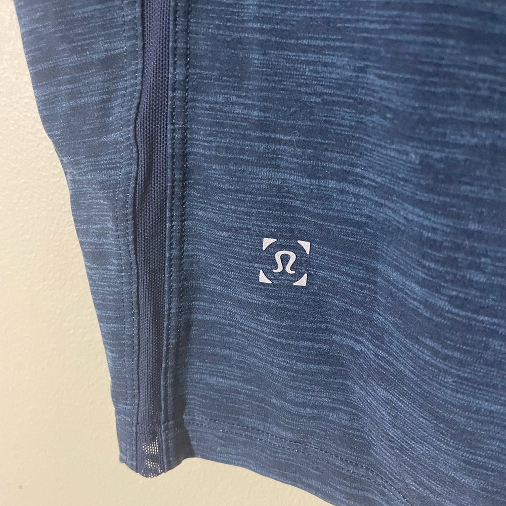 Lululemon Pace Breaker Men’s Lined Shorts Medium Heather Striped Blue Pockets - Picture 4 of 6